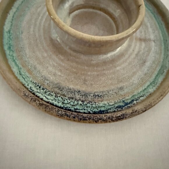 Melinda Ward VA 2001 Handmade Pottery 10in Chip and Dip Platter Glazed Stoneware - Picture 12 of 12